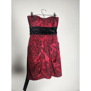 Speechless Y2K Red Floral Strapless Mini Dress Fairy Grunge Whimsigoth XS/S